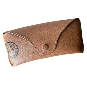 RAY-BAN Brown Leather Eyewear Case Classic Sunglasses Snap Closure *Case Only*